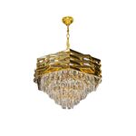 Lustre Redondo Dourado Com Cristais
