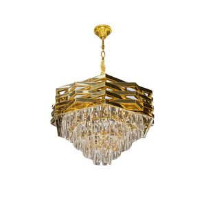 Lustre Redondo Dourado Com Cristais
