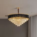 Lustre Redondo Dourado Com Cristais
