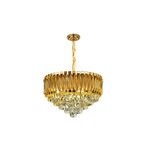 Lustre Redondo Dourado E14x13 Com Cristaisφ500*H1000mm