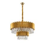 Lustre Redondo Dourado E14x13 Com Cristaisφ800*H1000mm