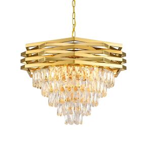 Lustre Redondo Dourado E14x13 Com Cristaisφ800*H1000mm