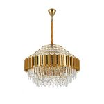 Lustre Redondo Dourado E14x13 Com Cristaisφ800*H1000mm