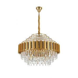 Lustre Redondo Dourado E14x13 Com Cristaisφ800*H1000mm
