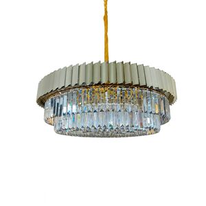 Lustre Redondo Dourado E14x13 Com Cristaisφ800*H1000mm