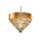 Lustre Redondo Dourado E14x13 Com Cristaisφ800*H1000mm