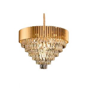 Lustre Redondo Dourado E14x13 Com Cristaisφ800*H1000mm