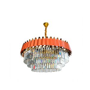 Lustre Redondo Dourado E14x13 Com Cristaisφ800*H1000mm