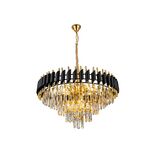 Lustre Redondo Dourado+Preto Com Cristaisφ750mm