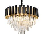 Lustre Redondo E14x8 Com Cristaisφ500*H1000mm