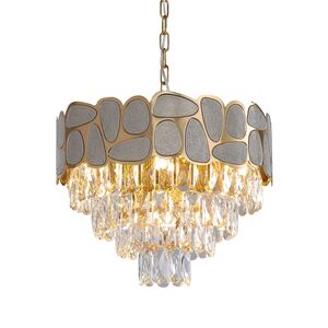 Lustre Redondo E14x8 Com Cristaisφ500*H1000mm