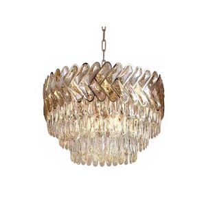 Lustre Redondo E14x8 Com Cristaisφ500*H1000mm