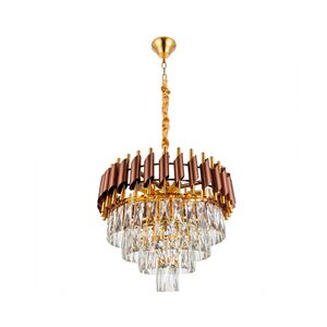 Lustre Redondo E14x8 Com Cristaisφ500*H1000mm