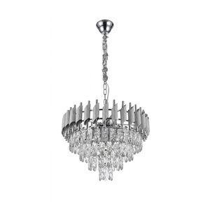 Lustre Redondo E14x8 Com Cristaisφ500*H1000mm