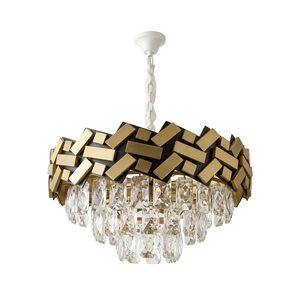 Lustre Redondo E14x8 Com Cristaisφ500*H1000mm