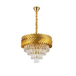 Lustre Redondo E14x8 Com Cristaisφ500*H1000mm