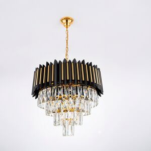 Lustre Redondo E14x8 Com Cristaisφ500*H1000mm