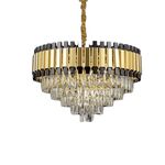 Lustre Redondo E14x8 Com Cristaisφ500mm