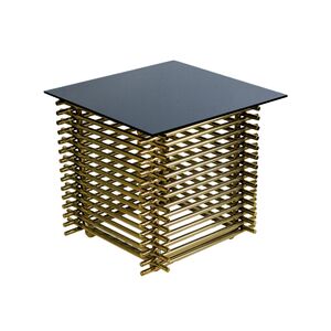 Mesa De Centro Dourada 50x50cm