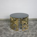 Mesa De Centro Dourada 75x38x50cm