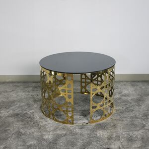 Mesa De Centro Dourada 75x38x50cm