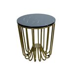 Mesa De Centro Redonda Dourado 50×50 cm