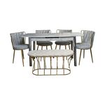 Mesa De Jantar Com 4 Cadeiras 1 Puff
