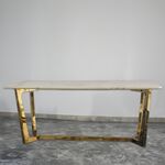 Mesa de Jantar Mármore Branco Com 6 Cadeiras