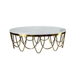 Mesa Dourado Com Tampo Branco 130×70-50cm