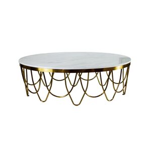 Mesa Dourado Com Tampo Branco 130×70-50cm