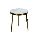 Mesa Dourado Com Tampo Branco 44,5×44,5x50cm
