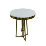 Mesa Dourado Com Tampo Branco 44,5×50