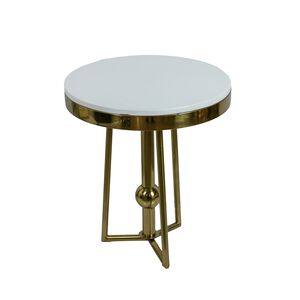 Mesa Dourado Com Tampo Branco 44,5×50