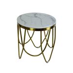 Mesa Dourado Com Tampo Branco 45×45-50cm