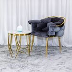 Mesa Dourado Com Tampo Branco 45×45-50cm