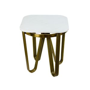 Mesa Dourado Com Tampo Branco