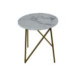 Mesa Dourado Com Tampo Branco
