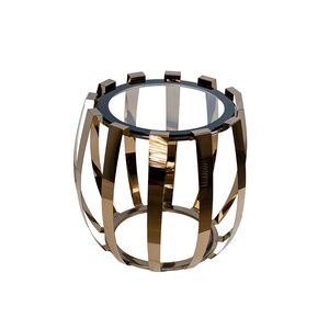 Mesa Redonda Dourado 40x40x45cm