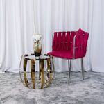 Mesa Redonda Dourado 40x40x45cm