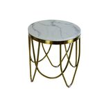 Mesa Redonda Dourado 45x50cm