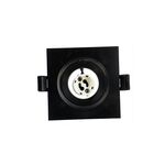 Mini Downligh embutida Quad,GU10-Φ75MM-Preto-Ajustável-RIKO-S