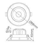 MINI DOWNLIGHT RED. 5W 6400K BR SNOW-R