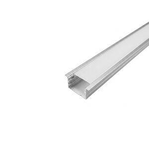 Perfil Alumínio Embutir Com Dıfusor Prata 10×10 3 Metros Para Fita Led