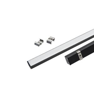 PERFIL DE ALUMÍNIO PRETO TIPO FLEXÍVEL 3Metros Para Fita Led