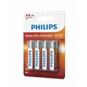 PHILIPS PILHA AA EXTRA ZINC CHLORIDE R6 1,5V