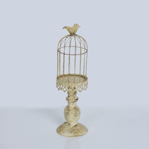 Porta Vela Branco De Metal