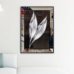 Quadro Decorativo Folha Cromado – 50x70cm