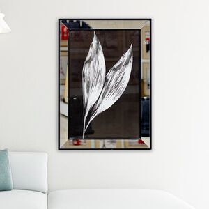Quadro Decorativo Folha Cromado – 50x70cm