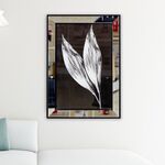 Quadro Decorativo Folha Cromado – 50x70cm