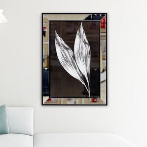 Quadro Decorativo Folha Cromado – 50x70cm